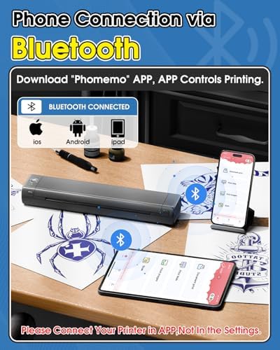 Phomemo M08F Tattoo Stencil Printer, Bluetooth, Wireless, Thermal, Portable - Image 3
