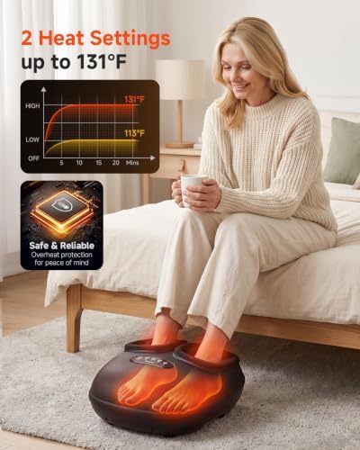 Snailax Foot Massager with Heat, Shiatsu, Compression, Vibration, Rolling - Image 5