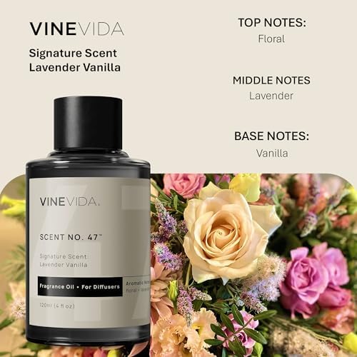 VINEVIDA [4 Fl Oz] Lavender Vanilla Fragrance Oil for Cold Air Diffusers, Essential Oils for Diffuser Oil Refill & Air Freshener Room Spray - Image 2