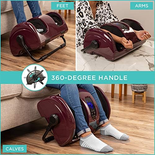 Best Choice Products Shiatsu Foot Massager with Heat for Plantar Fasciitis & Neuropathy, Kneading Foot & Calf Massager with Remote, 360° Adjustable Handle, Rolling & Compression Massage - Red - Image 2