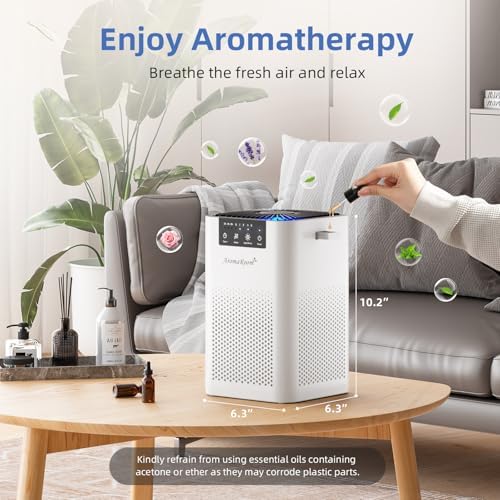 AromaRoom Air Purifiers for Bedroom, AP102-White, 2Packs, Dorm, Apartment - Image 6