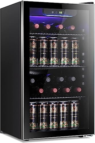 Antarctic Star Wine Cooler Cabinet Beverage Refrigerator 3.2cu.ft Black by AntarcticStar