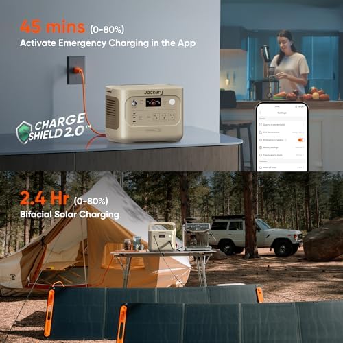 Jackery Solar Generator 1000 v2 and 200W Panel,1070Wh,1500W (Dune White) - Image 5