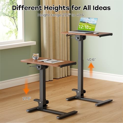 27" Foldable Standing Desk, No-Assembly Needed, Dark Wood - Image 3