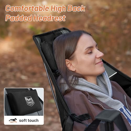 Timber Ridge Hammock Camping Chair with Adjustable Backrest, Heavy Duty Folding Hammock Chair Supports 300lbs, Portable Hammock Chair for Camping, Travelling and Patio, Black 2 Pack - Image 6