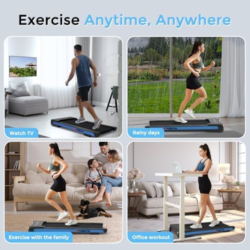 GOYOUTH Walking Pad Treadmill, Under Desk Treadmill for Home Office, Wide Belt Compact Treadmills 300 lbs Capacity, 2.25HP Shock-Absorbing Walking Jogging Running Machine Remote Included - Image 7