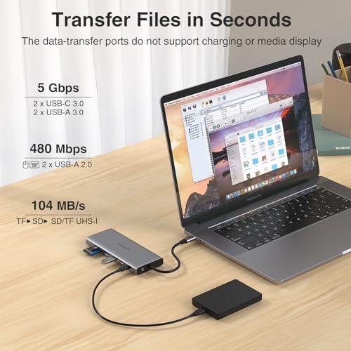 USB C Docking Station 3 Monitors USBC Hub Laptop Dual Monitor Multi Adapter - Image 6