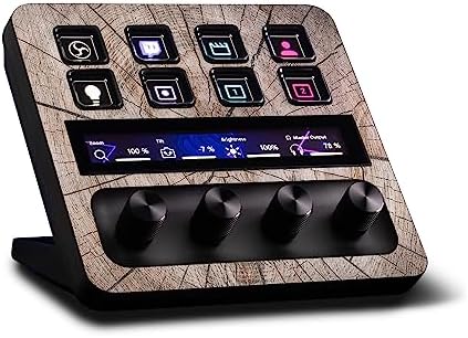 MightySkins Glossy Glitter Skin Compatible with Elgato Stream Deck + - Tree Rings | Protective, Durable High-Gloss Glitter Finish | Easy to Apply, Remove, and Change Styles | Made in The USA by MIGHTY+SKINS