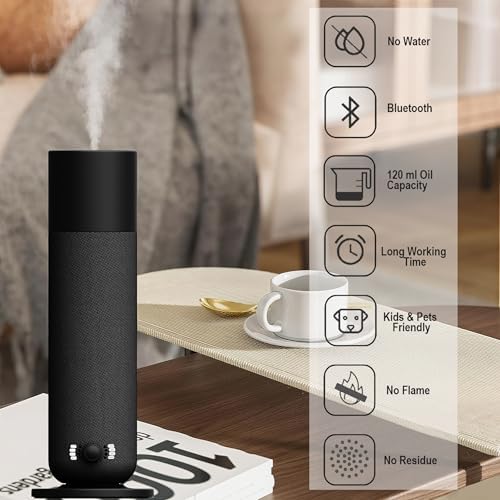 Smart Waterless Essential Oil Diffuser, Scent Air Machine for Home, Aromatherapy Scent Diffuser with Roy Tranquility Oil, Covers Up to 1000 Sq.Ft, Quiet Cold-Air Tech Machine for Hotel, Spa (Black) - Image 2