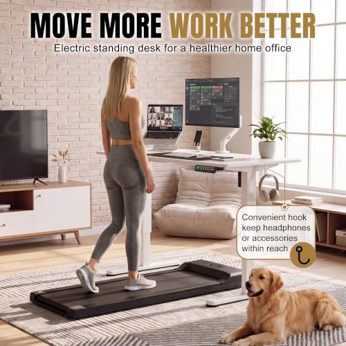 Furmax 45 Inches Electric Standing Desk, Home Office Desk with Phone Holder - Image 3
