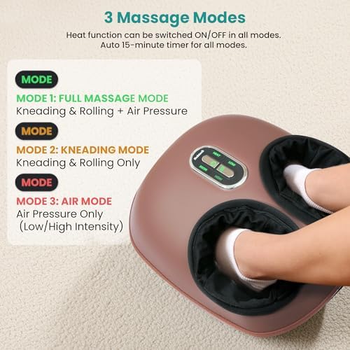 Nekteck Shiatsu Foot Massager with Heat & Air Compression Deep Kneading - Image 3