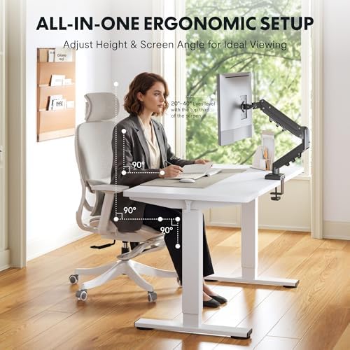 FLEXISPOT EN2 48"x24" Standing Desk Bundle with Monitor Mount, White - Image 2