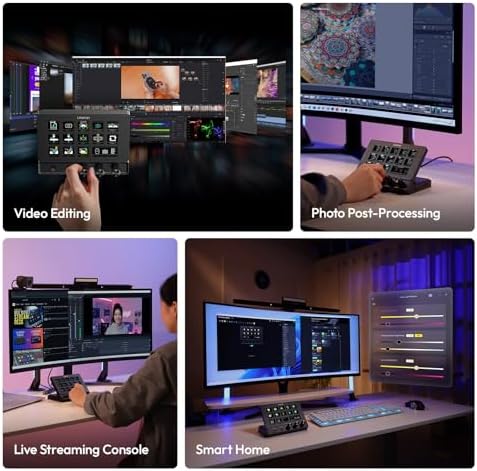 ULANZI D200X Creative Deck Macro Keyboard, 14 LCD Keys & 3 Encoder Knobs, 8-in-1 Hub w 4K HDMI, 3.5mm Audio, SD/TF Reader, USB 3.2 10Gbps, for Video Editing/Streaming/Smart Home PC, Mac - Image 5