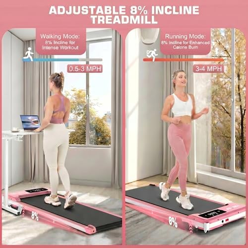 ANCHEER Walking Pads, 2 in 1 Under Desk Treadmill 2.5HP Compact Running Machine with Remote Control, 300lbs Weight Capacity for Home/Gym/Office,Ultra-Quiet, Installation-Free - Image 4