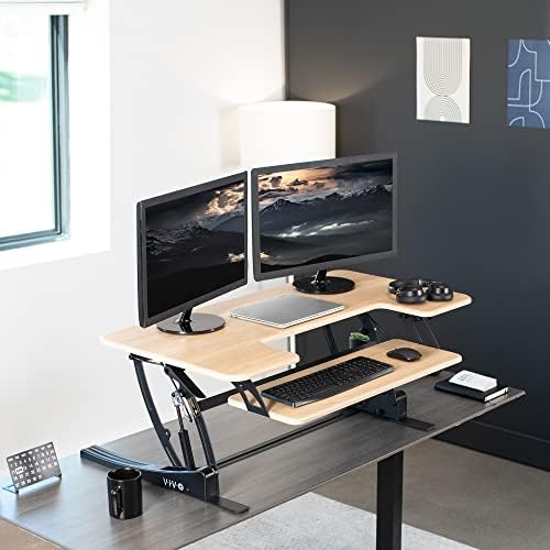 VIVO Real Bamboo 42 in Standing Desk Converter, DESK-V000VLO - Image 2