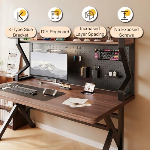 JHDXL Desk Shelf Organizer with Pegboard & Storage Accessories, Space-Saving Desk Storage Shelf, Desktop Shelf Organizer Display Rack, for Dorm, Office(Black 1,95 * 95cm/37.4 * 37.4in) - Image 3