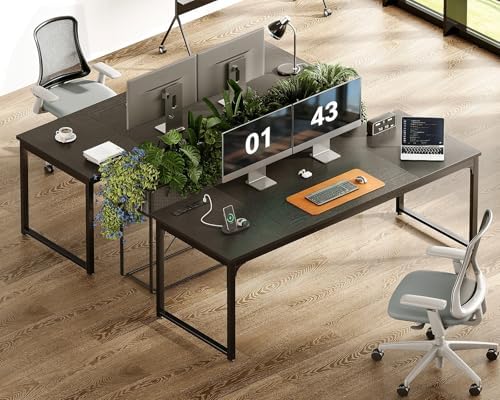 Coleshome 71 Inch Computer Desk with USB Ports, Large Office Desk, Long Study Student Writing Desk, Black - Image 4