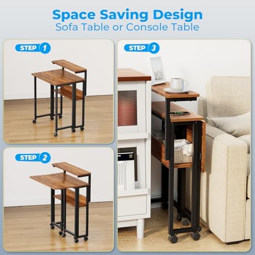 GreenForest Folding Desk with Adjustable Monitor Stand, 24.8 in Small Desk - Image 5