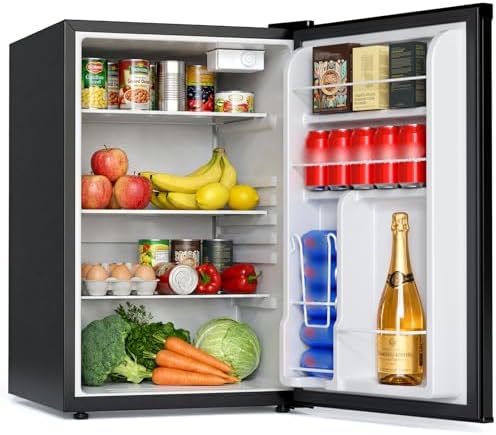 COWSAR 4.4 Cu.Ft Mini Fridge without Freezer for Bedroom, Black by COWSAR