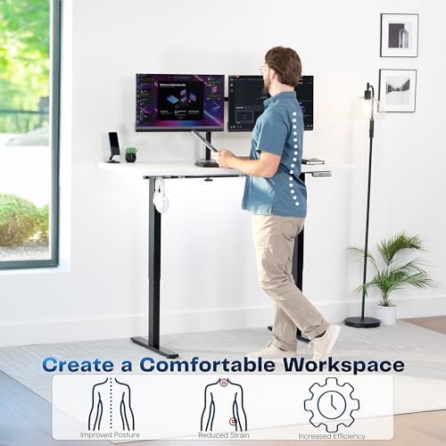 VIVO White 60 x 30 in Standing Desk, DESK-KIT-1B6W-30 - Image 4