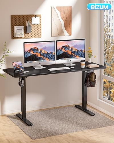 BIZUM Electric Standing Desk 60 x 24 Inch Computer Desk-Gaming Desk Black Home Office Desks Height Adjustable Memory Stand Up Computer Workstation - Image 2