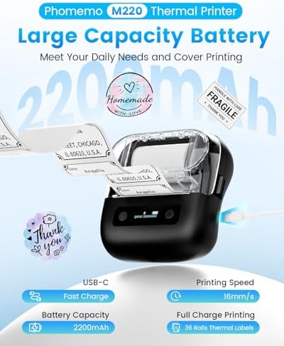 Phomemo Label Maker, M220 Thermal Label Printer - Image 5
