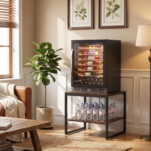Homieasy End Table, 20 Inch Square Side Table, Mini Fridge Stand, Vintage Brown - Image 2