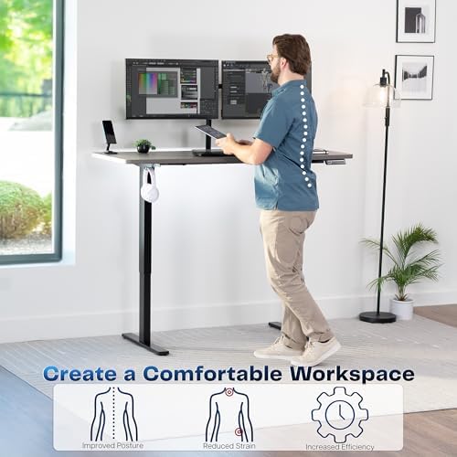 VIVO Dark Gray 60 x 24 in Standing Desk, DESK-KIT-1B6G - Image 4