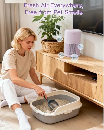 2 Pack Air Purifier for Home Bedroom with H13 True HEPA Filter for Smoke, Smokers, Dust, Odors, Pollen, Pet Dander | Quiet 99.9% Removal to 0.1 Microns | Purple Available for California - Image 2
