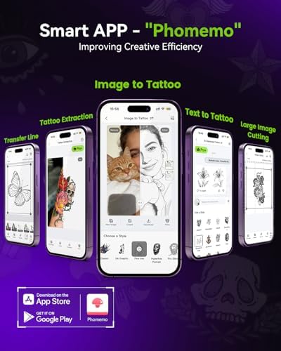 Phomemo M08F Plus Touchscreen Tattoo Stencil Printer, Bluetooth, Thermal - Image 3