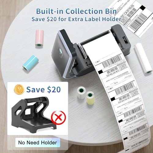 JADENS Battery Powered Thermal Printer, Cordless 4x6 Shipping Label Printer for Small Business, Prints 700+ Labels per Charge, 25H Standby, Portable Labeler for iPhone, Mac, Windows - Image 5