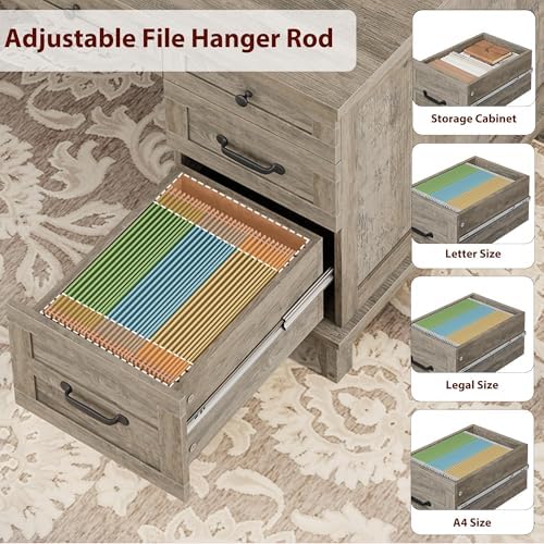IDEALHOUSE 60" Farmhouse Wooden Home Office Executive Desk with Drawers - Image 5