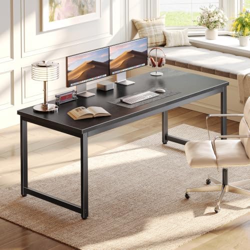 PRAISUN 54 x 19.7 Inch Computer Desk, 0.95'' Thicker, Heavy Duty, Black - Image 2