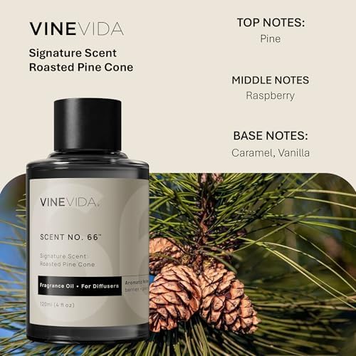 VINEVIDA [4 Fl Oz] Roasted Pine Cone Fragrance Oil for Cold Air Diffusers, Essential Oils for Diffuser Oil Refill & Air Freshener Room Spray - Image 2