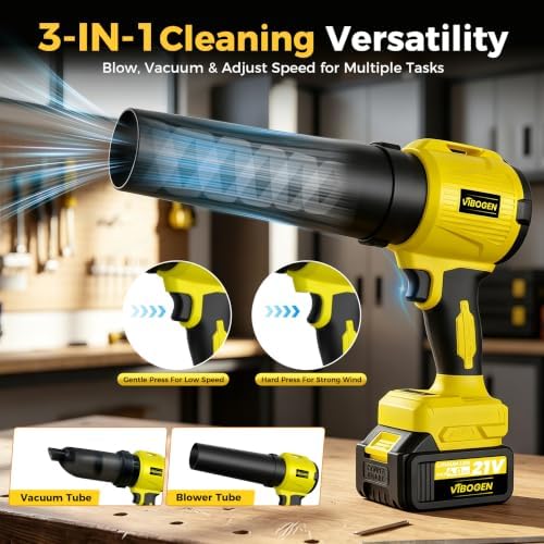Turbo-Powered Jet Blower Small Leaf Vacuum Cordless with Battery & Charger - Image 3