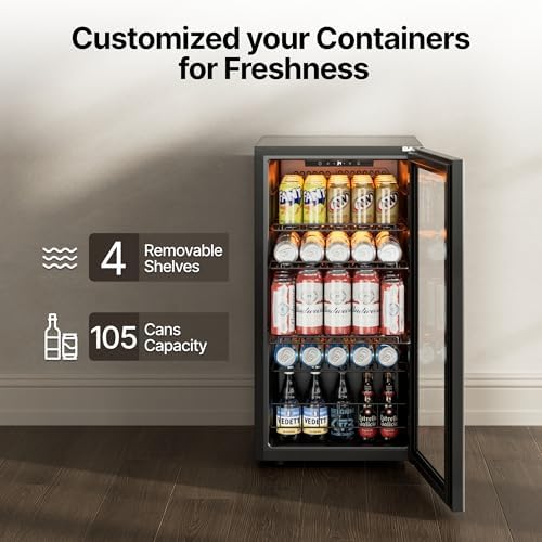 Ca'Lefort 105 Cans Mini Fridge, Beverage Refrigerator Cooler for Drink/Beer - Image 5