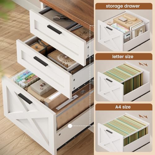 SEDETA 55.1" Farmhouse Office Desk with 3 Drawers for Home Office - Image 3