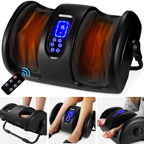 Best Choice Products Shiatsu Foot Massager with Heat for Plantar Fasciitis & Neuropathy, Kneading Foot & Calf Massager with Remote, 360° Adjustable Handle, Rolling & Compression Massage - Black by BestChoiceProducts