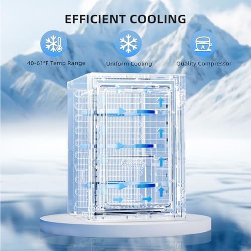 Antarctic Star 18L Beverage Refrigerator Cooler 24Can, Mini Fridge with Quiet Compressor, LED Light,Freestanding Small Fridge with Electronic Temperature Control for Home and Bar(40-61 ℉) - Image 4