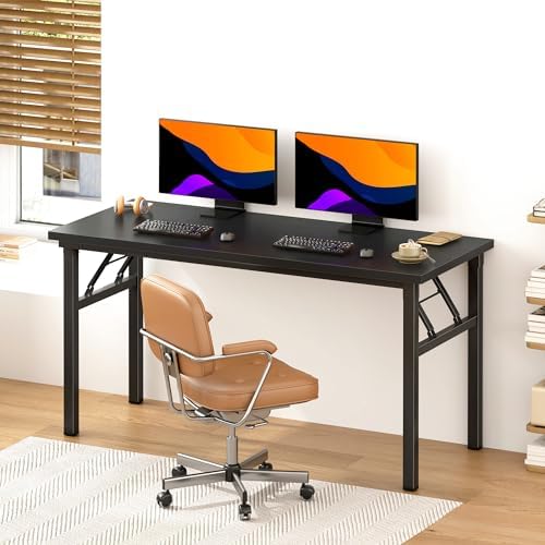 Need Office Computer Desk 54.3 Inch Sturdy Folding Laptop Table Black - Image 4