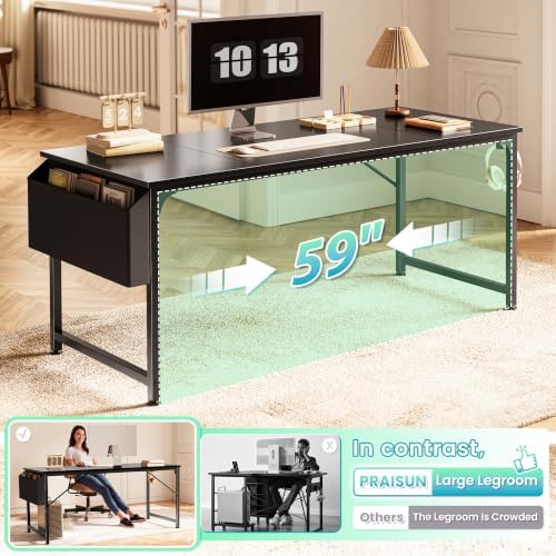 PRAISUN 63'' Computer Desk with Fabric Storage Bag - Image 5