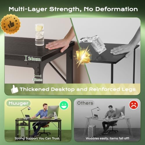 Huuger 47.2'' x 19.7'' Computer Desk, Power Outlets, 0.95'' Thick Desktop - Image 4