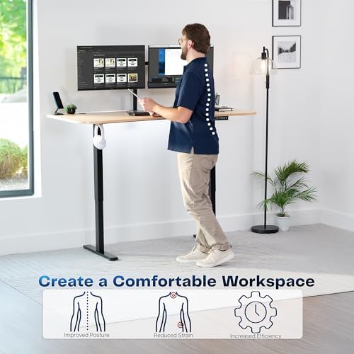VIVO Light Wood 63 x 32 in Standing Desk, DESK-KIT-1B1C - Image 4