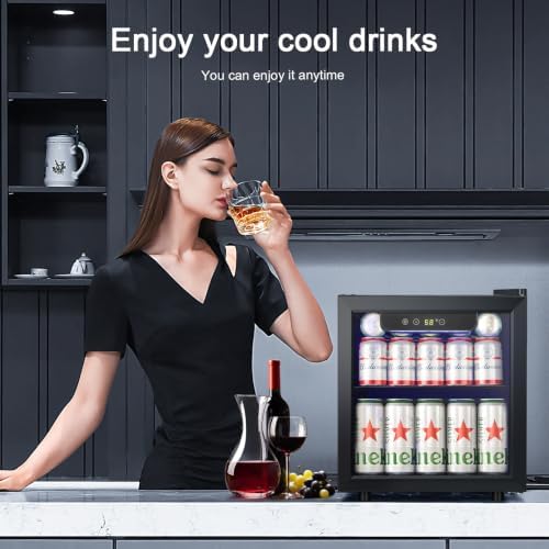 Antarctic Star Mini Fridge 12 Bottle 48 Can Beverage Refrigerator Cooler with Glass Door for Soda Drinks or Wine,Freestanding Beverage Fridge for Home and Bar with Adjustable Shelving, 1.3 Cu. Ft. - Image 7