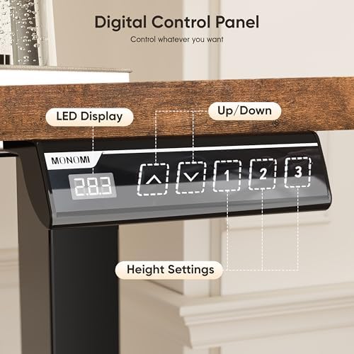 Monomi 39.4" Electric Standing Desk, Height Adjustable sit Stand up,Brown - Image 5