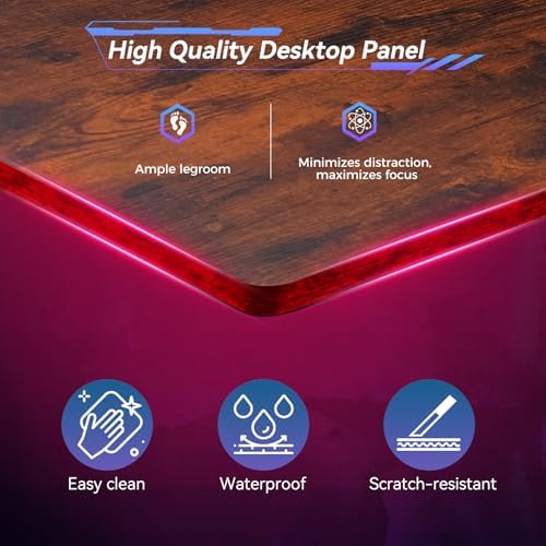 DUMOS 66" L Shaped Gaming Computer Desk, Sturdy Corner Table - Image 6