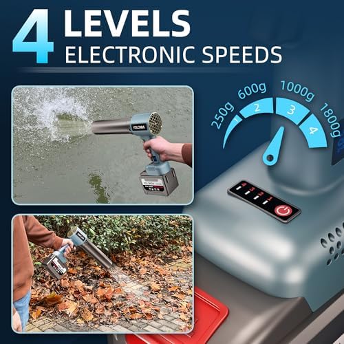 Handheld Cordless Lightweight Powerful Car Dryer Air Blower with 1800G & 335MPH Powerful, Air Duster Electric Leaf Blower Cleaning Dryer Turbo for Patio Cleaning, Lawn Care and Car Drying - Image 4