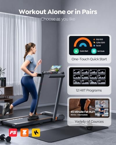Acezoe Foldable Walking Pad with Handle Bar, 2.5HP Walking Pad Under Desk, 300lbs Capacity Treadmills for Home/Office, Under Desk Treadmill with App & Speaker, 0.6-10MPH - Image 6