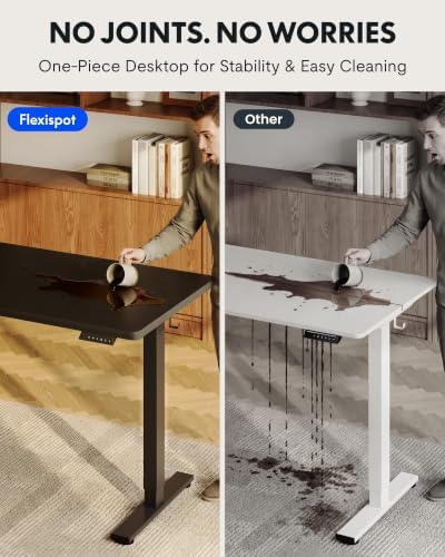 FLEXISPOT EN1 40"x24" One-Piece Standing Desk, Black (Black Frame) - Image 3