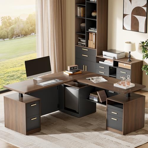 ModernMate 71" L Shaped Electric Standing Desk with 5 Drawers & CPU Storage by ModernMate